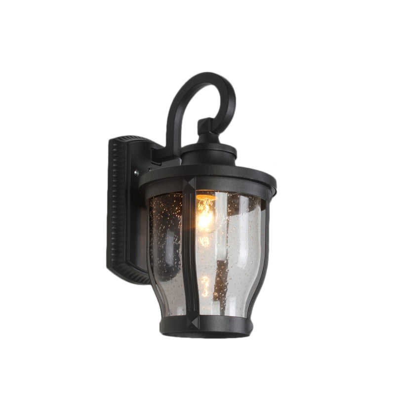 Frendorf | Gezaaid Glazen Gevangen Wandlamp Industrieel 1 Licht Eetkamer Verlichtingsarmatuur in Zwart