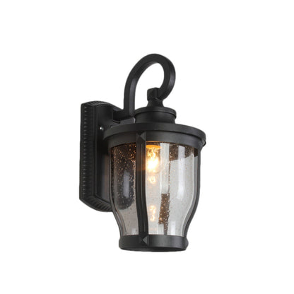 Frendorf | Gezaaid Glazen Gevangen Wandlamp Industrieel 1 Licht Eetkamer Verlichtingsarmatuur in Zwart