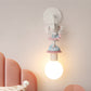 Weiße Ball-Wandlampe Licht Cartoon 1 Kopf Milchglas Wandbeleuchtung mit Elefant/Hirsch/Einhorn Deko