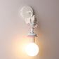 Weiße Ball-Wandlampe Licht Cartoon 1 Kopf Milchglas Wandbeleuchtung mit Elefant/Hirsch/Einhorn Deko