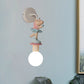 Weiße Ball-Wandlampe Licht Cartoon 1 Kopf Milchglas Wandbeleuchtung mit Elefant/Hirsch/Einhorn Deko