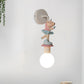 Weiße Ball-Wandlampe Licht Cartoon 1 Kopf Milchglas Wandbeleuchtung mit Elefant/Hirsch/Einhorn Deko