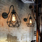 Frendorf | Metalen Vierkante/Ruit Kooi Wandverlichting Vintage Industrieel 1 Hoofd Restaurant Wandlamp Verlichting in Zwart
