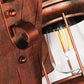 Rust Eins Licht Wandleuchte Küstliche Klare Glas Laterne Beleuchtung Fixture mit Holz Rückplatte
