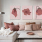 Frendorf | Nordic Blossom Wandkunst Leinwand Texturiertes rotes Gemälde für das Wohnzimmer (Mehrere Größenoptionen)