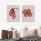 Frendorf | Nordic Blossom Wandkunst Leinwand Texturiertes rotes Gemälde für das Wohnzimmer (Mehrere Größenoptionen)