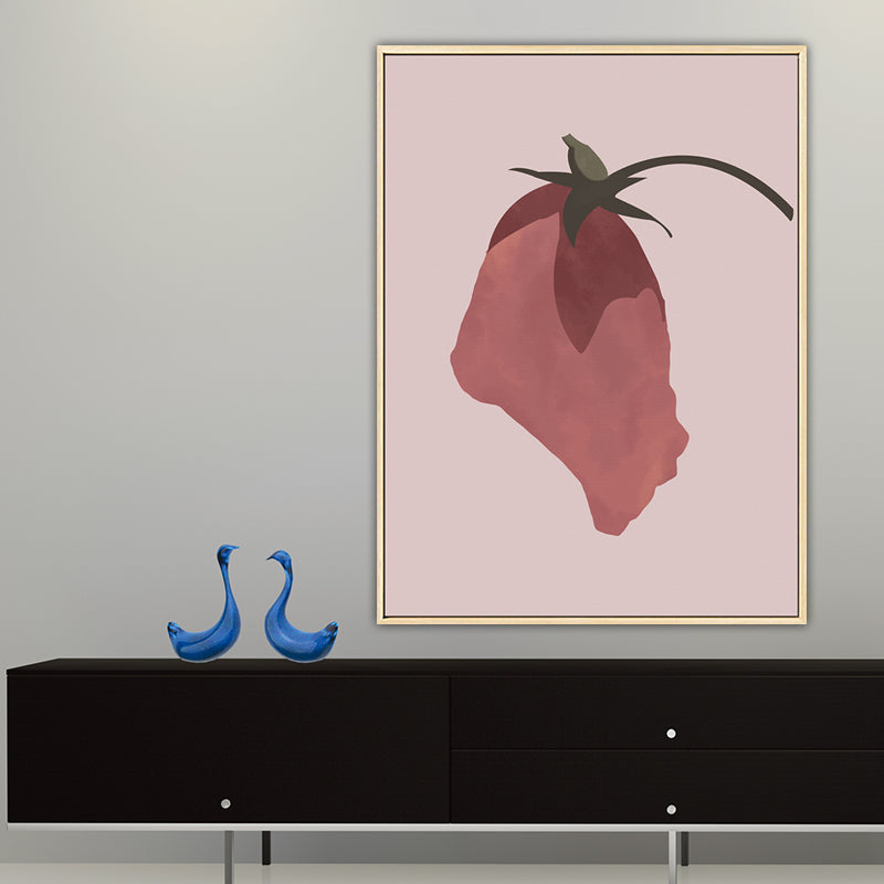 Frendorf | Nordic Blossom Wandkunst Leinwand Texturiertes rotes Gemälde für das Wohnzimmer (Mehrere Größenoptionen)