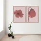 Frendorf | Nordic Blossom Wandkunst Leinwand Texturiertes rotes Gemälde für das Wohnzimmer (Mehrere Größenoptionen)