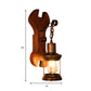 Rust Eins Licht Wandleuchte Küstliche Klare Glas Laterne Beleuchtung Fixture mit Holz Rückplatte