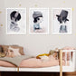 Cartoon Kaninchen Malerei Leinwand Schwarzer Texturierter Wandkunstdruck für Kinderzimmer