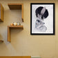 Cartoon Kaninchen Malerei Leinwand Schwarzer Texturierter Wandkunstdruck für Kinderzimmer