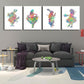 Frendorf | Kids Style Tänzer Leinwandkunst Mehrfarbige Texturierte Wanddekoration für das Wohnzimmer