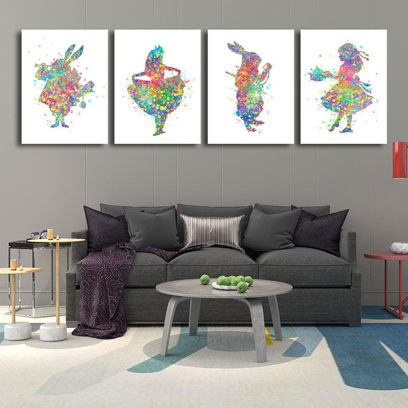 Frendorf | Kids Style Tänzer Leinwandkunst Mehrfarbige Texturierte Wanddekoration für das Wohnzimmer