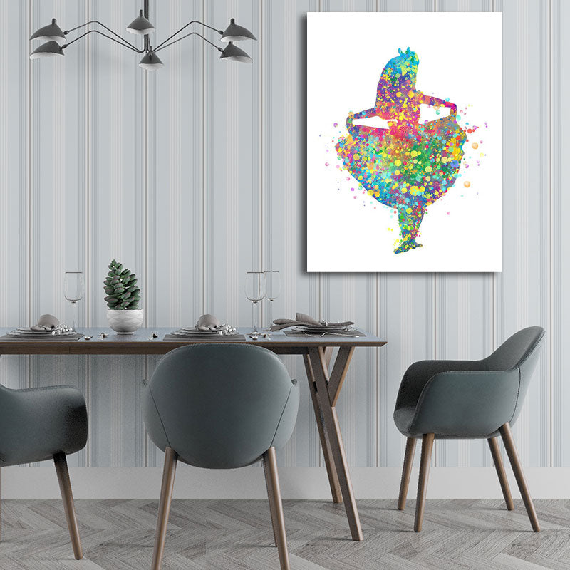 Frendorf | Kids Style Tänzer Leinwandkunst Mehrfarbige Texturierte Wanddekoration für das Wohnzimmer