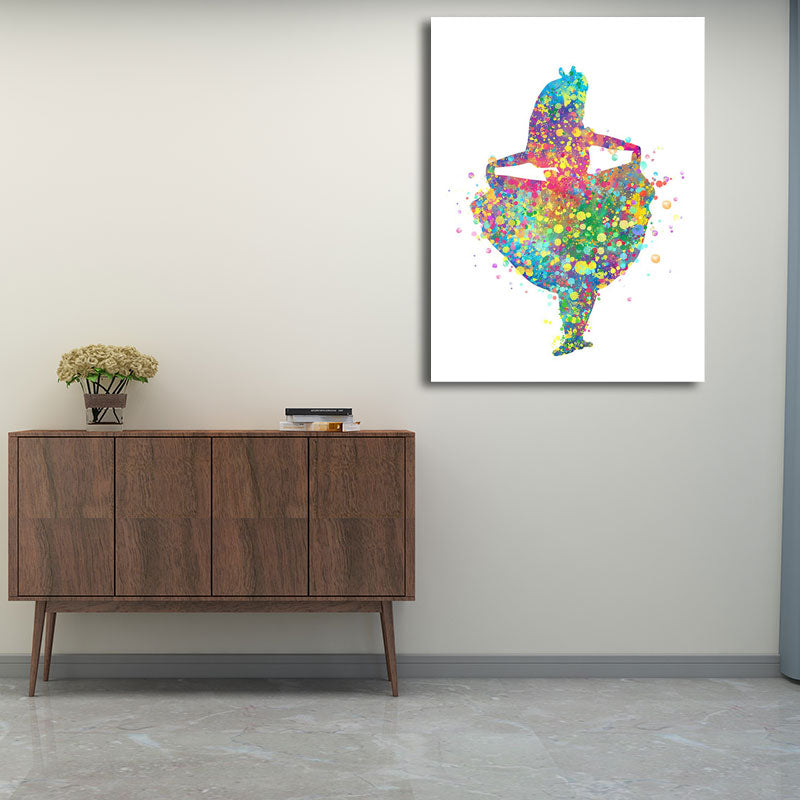 Frendorf | Kids Style Tänzer Leinwandkunst Mehrfarbige Texturierte Wanddekoration für das Wohnzimmer