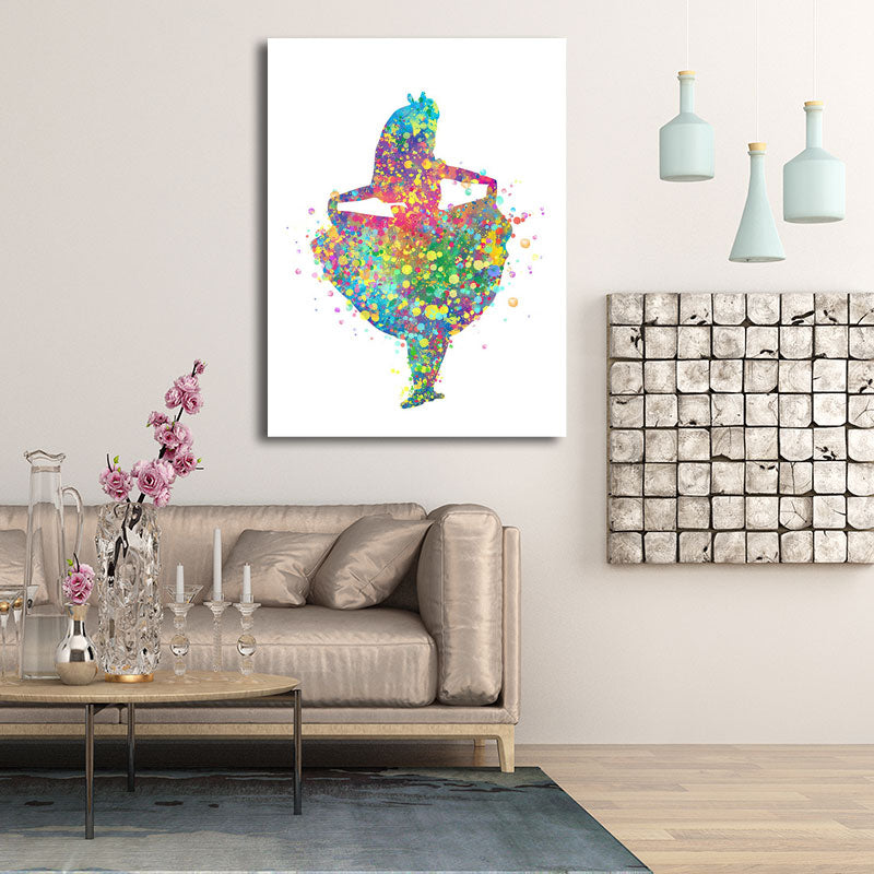 Frendorf | Kids Style Tänzer Leinwandkunst Mehrfarbige Texturierte Wanddekoration für das Wohnzimmer