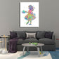 Frendorf | Kids Style Tänzer Leinwandkunst Mehrfarbige Texturierte Wanddekoration für das Wohnzimmer