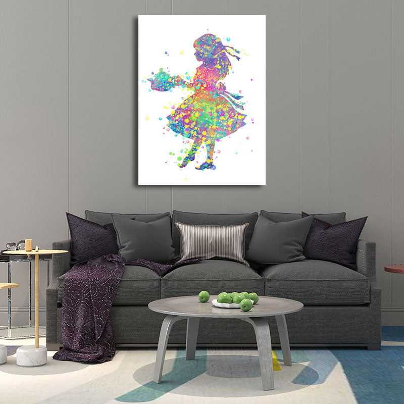 Frendorf | Kids Style Tänzer Leinwandkunst Mehrfarbige Texturierte Wanddekoration für das Wohnzimmer