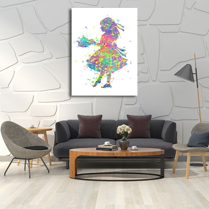 Frendorf | Kids Style Tänzer Leinwandkunst Mehrfarbige Texturierte Wanddekoration für das Wohnzimmer