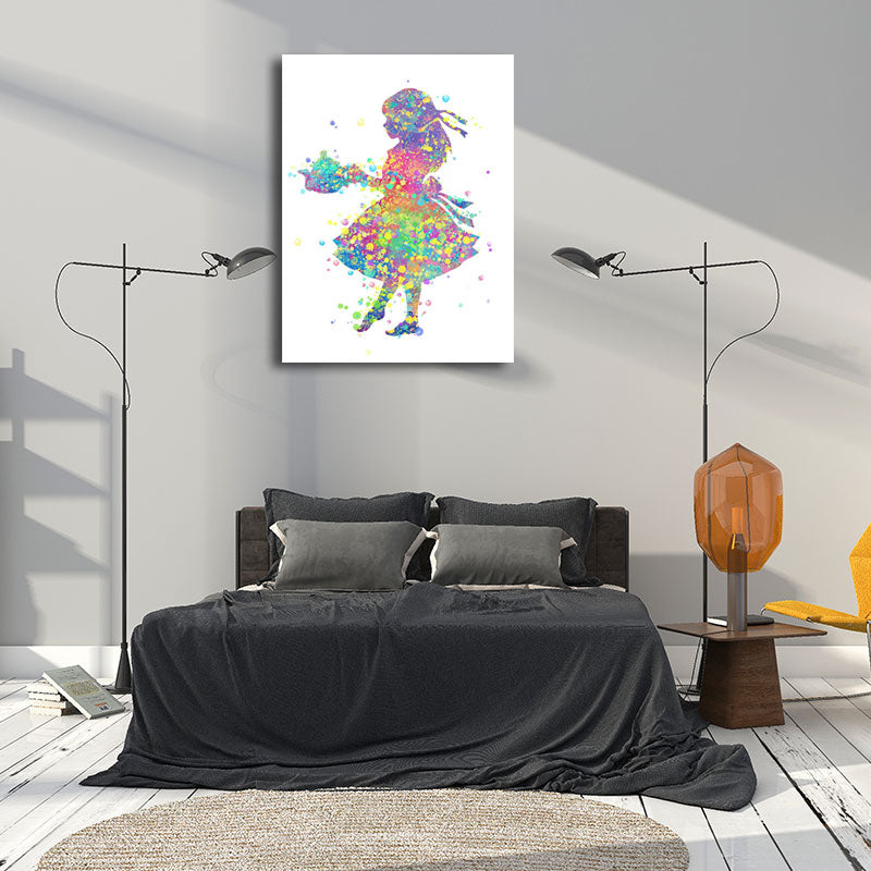 Frendorf | Kids Style Tänzer Leinwandkunst Mehrfarbige Texturierte Wanddekoration für das Wohnzimmer