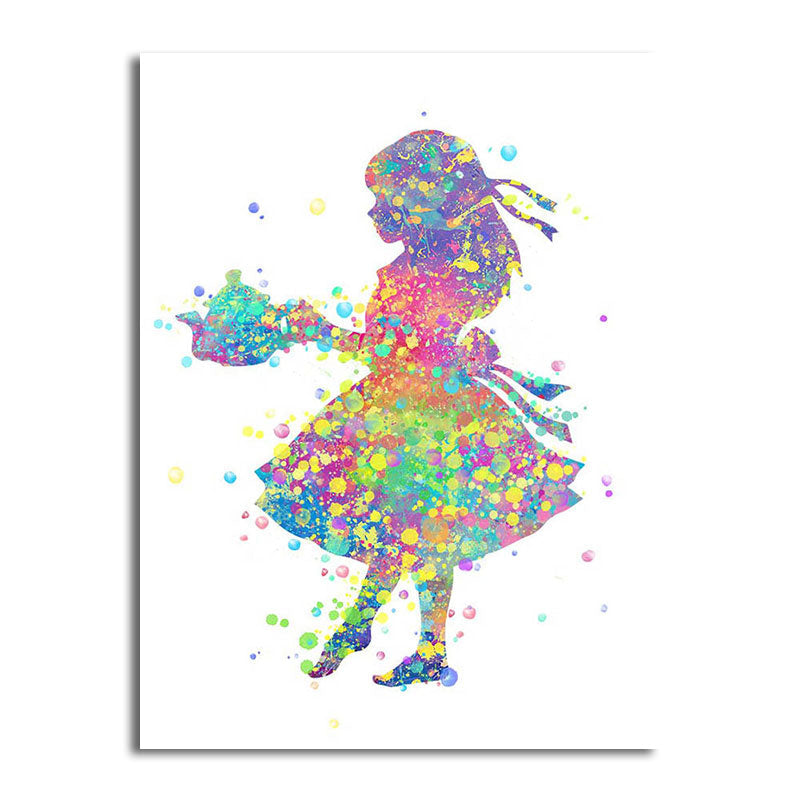 Frendorf | Kids Style Tänzer Leinwandkunst Mehrfarbige Texturierte Wanddekoration für das Wohnzimmer