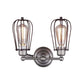 Frendorf | Industrieller Stil Käfig Wandleuchten mit Lampenschirm 2 Lichter Metall Mini Wandleuchte in Kupfer/Antik Silber