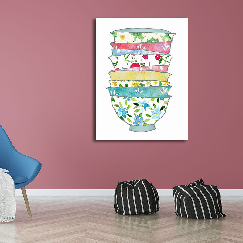 Frendorf | Blaue Utensilien Leinwandkunst Küchenware Nordic Texturierte Wanddekoration für das Esszimmer