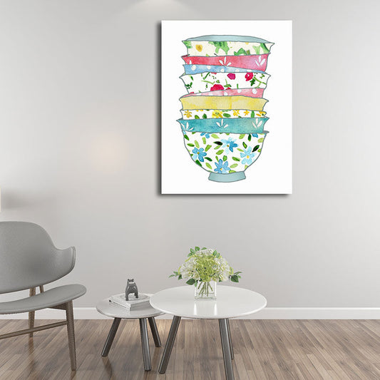 Frendorf | Blaue Utensilien Leinwandkunst Küchenware Nordic Texturierte Wanddekoration für das Esszimmer