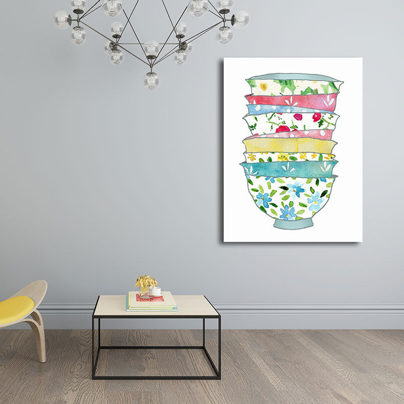 Frendorf | Blaue Utensilien Leinwandkunst Küchenware Nordic Texturierte Wanddekoration für das Esszimmer