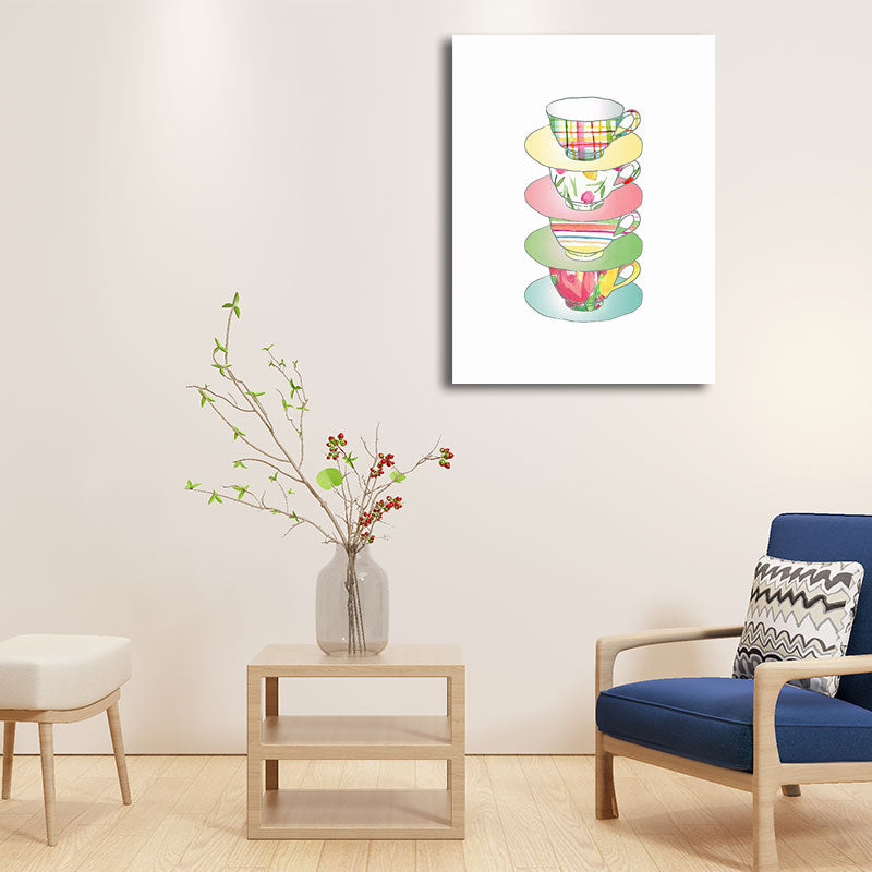 Frendorf | Blaue Utensilien Leinwandkunst Küchenware Nordic Texturierte Wanddekoration für das Esszimmer