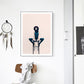 Frendorf | Leinwand Pink Wandkunst Dekor Modernismus Dame sitzt auf Stuhl Eingewickelte Leinwand für großes Zimmer