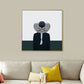 Frendorf | Graue Mode Dame Quadrat Leinwand Wand Kunst Druck für Gästezimmer, Mehrere Größenoptionen