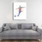 Frendorf | Aquarell Fußball Trainings Wandkunst Blau-Lila Moderner Stil Leinwand für das Jungenzimmer