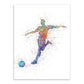 Frendorf | Aquarell Fußball Trainings Wandkunst Blau-Lila Moderner Stil Leinwand für das Jungenzimmer