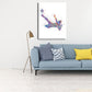 Frendorf | Aquarell Fußball Trainings Wandkunst Blau-Lila Moderner Stil Leinwand für das Jungenzimmer