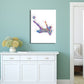 Frendorf | Aquarell Fußball Trainings Wandkunst Blau-Lila Moderner Stil Leinwand für das Jungenzimmer