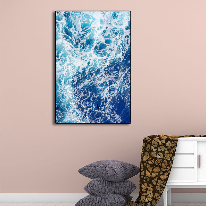 Frendorf | Blaue Ozean Spindrift Leinwand Kunst Seascape Modernistische Texturierte Wanddekoration für Zuhause