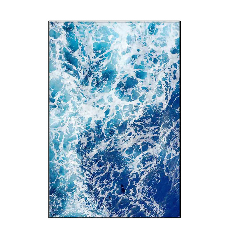 Frendorf | Blaue Ozean Spindrift Leinwand Kunst Seascape Modernistische Texturierte Wanddekoration für Zuhause