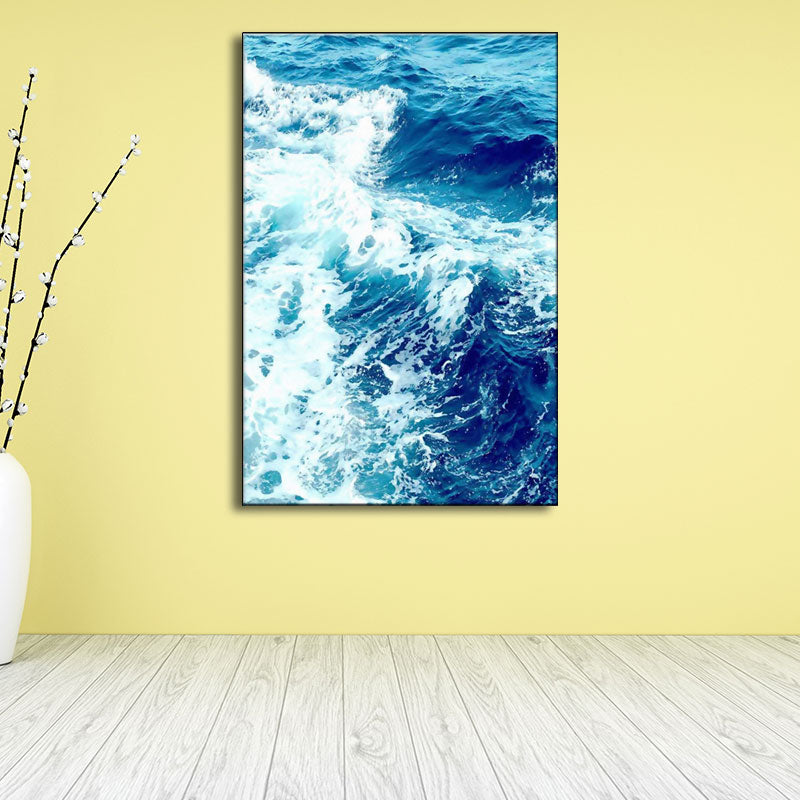 Frendorf | Blaue Ozean Spindrift Leinwand Kunst Seascape Modernistische Texturierte Wanddekoration für Zuhause