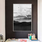 Frendorf | Cloudy Mountain View Canvas Art Asiatische Texturierte Wanddekoration in Schwarz für Wohnzimmer
