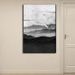 Frendorf | Cloudy Mountain View Canvas Art Asiatische Texturierte Wanddekoration in Schwarz für Wohnzimmer