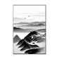 Frendorf | Cloudy Mountain View Canvas Art Asiatische Texturierte Wanddekoration in Schwarz für Wohnzimmer