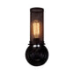 Frendorf | Zylinder Eisen Wand Sconces Beleuchtung mit Netzschirm Antik Stil 1/2-Glühbirne Bauernhaus Wandlampe in Schwarz