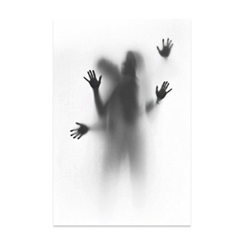 Frendorf | Blur Schatten von Liebenden Leinwand Kunst Zeitgenössische Texturierte Familienzimmer Wanddekoration in Grau