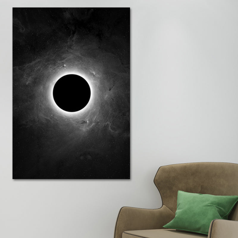 Schwarzer Astronaut und Mond Kunstdruck Astronomie Kinder Strukturiertes Wanddekor für das Schlafzimmer