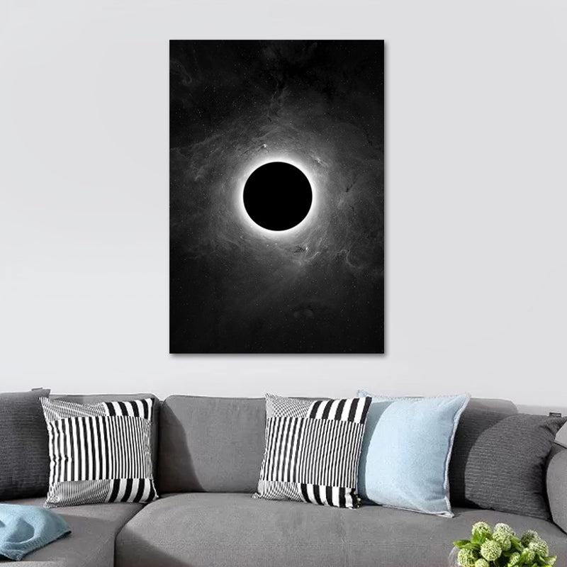 Schwarzer Astronaut und Mond Kunstdruck Astronomie Kinder Strukturiertes Wanddekor für das Schlafzimmer