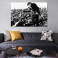 Fotografische Elvis Presley Wandkunst in Schwarz-Weiß Nostalgischer Canvas-Druck für Zuhause