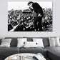 Fotografische Elvis Presley Wandkunst in Schwarz-Weiß Nostalgischer Canvas-Druck für Zuhause