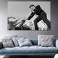Fotografische Elvis Presley Wandkunst in Schwarz-Weiß Nostalgischer Canvas-Druck für Zuhause