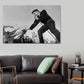Fotografische Elvis Presley Wandkunst in Schwarz-Weiß Nostalgischer Canvas-Druck für Zuhause